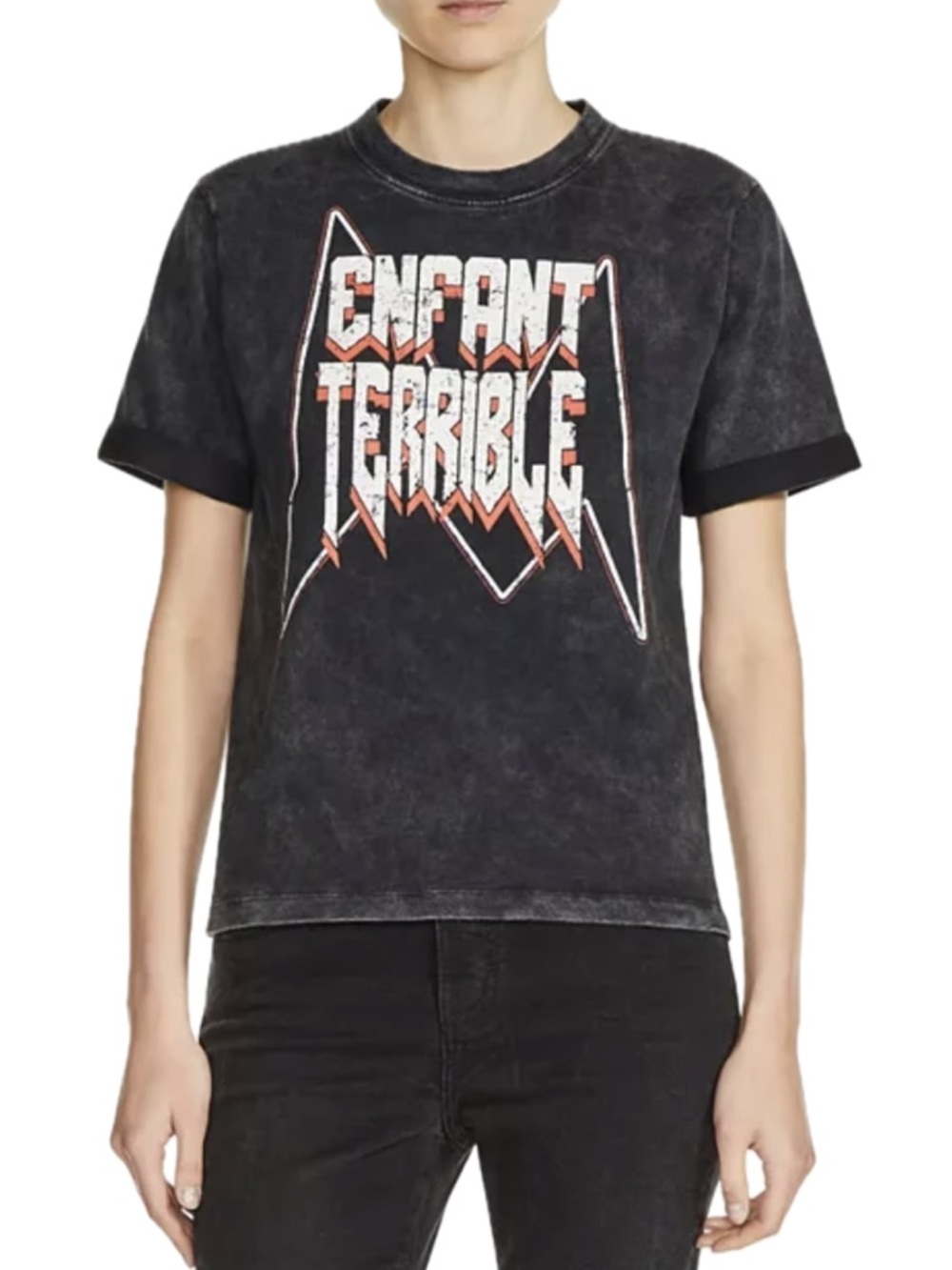 MAJE 💅🏼 Women’s Graphic Tee ENFANT TERRIBLE Size 3 Accessible Luxury Designer
